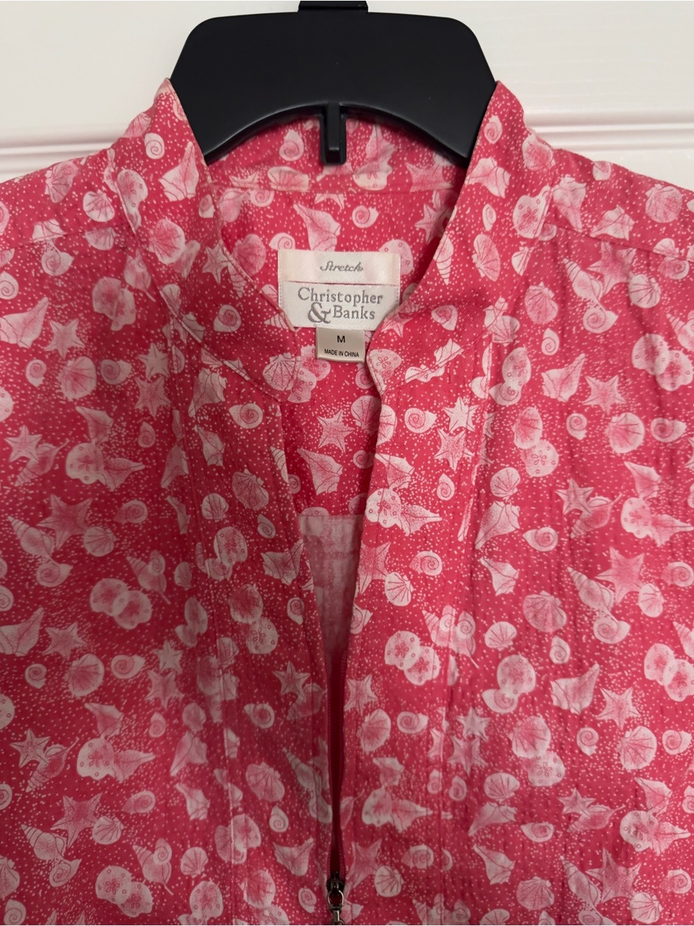 Christopher & Banks Shells Zip Jacket Size M
